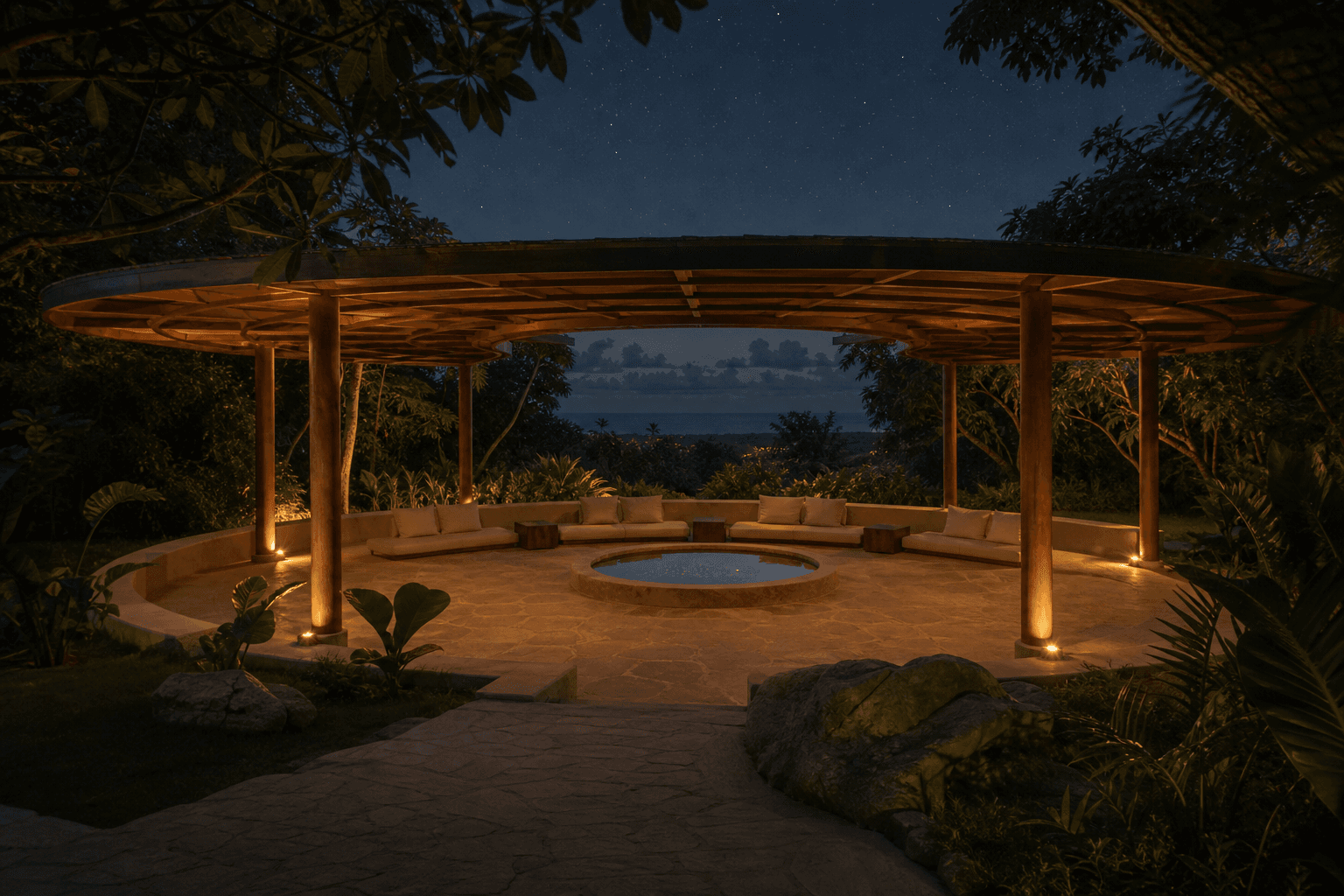 Pabellón de bienestar y observación nocturna de Aluna Sanctuary